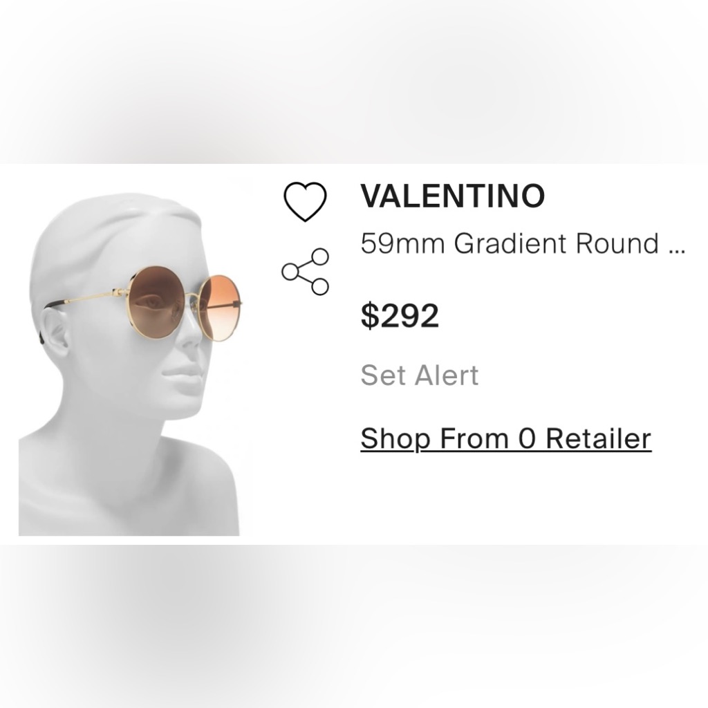 Valentino 59mm Gradient Round Sunglasses In Pale Gold.